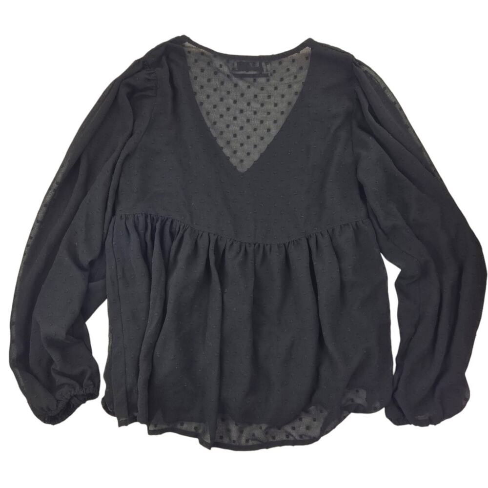 Urban Outfitters | Black, Textured, Peasant Blouse | Size Small - Picture 4 of 5